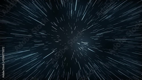 Abstract hyperspace jump light speed animation with ligth warp and glow effect, concepts, ideas, 4k