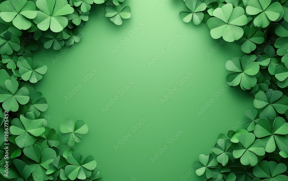 Saint Patrick Day Sea Green 3d background minimalistic mockup with space for text Saint Patrick Day Sea Green 3d background minimalistic mockup with space for text