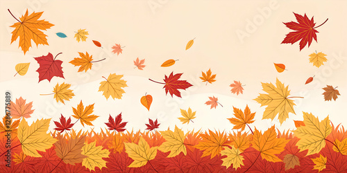 autumn background with maple leaves