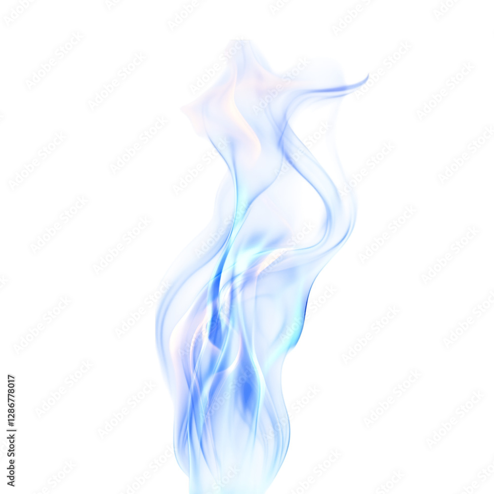 A Steady Gentle Blue Flame From a Laboratory Flame Isolated on Transparent Background A Steady Gentle Blue Flame From a Laboratory Flame Isolated on Transparent Background
