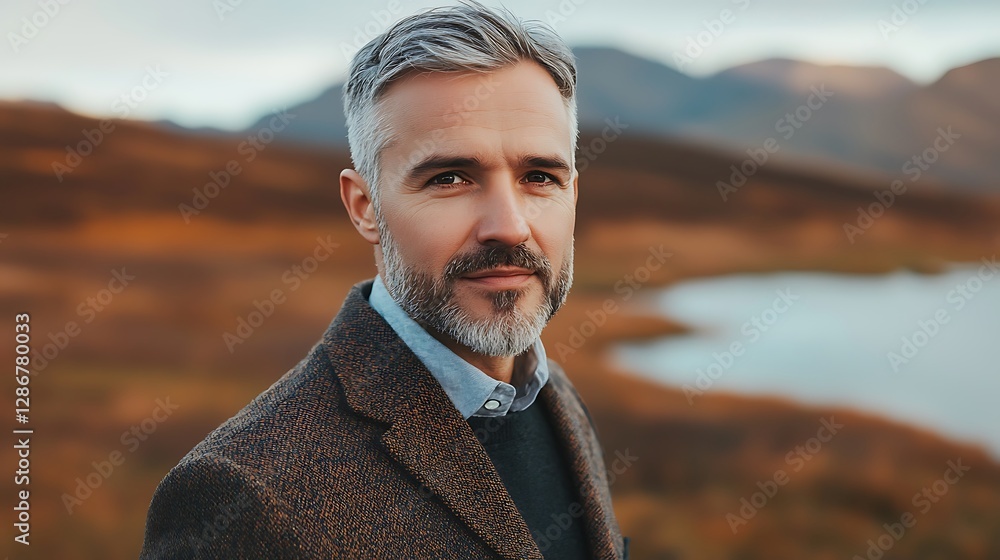 Portrait mid adult man outdoors Portrait mid adult man outdoors businessman