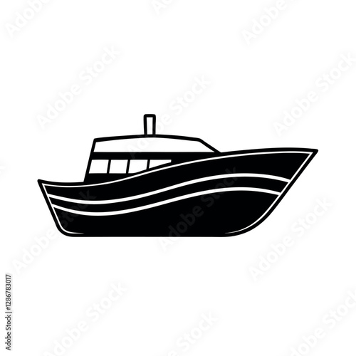Customizable Motorboat Vector Silhouette Options