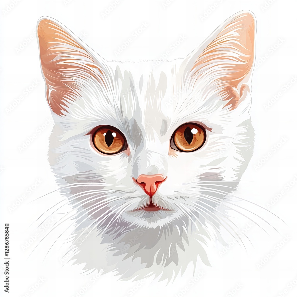 Adorable portrait of a cute cat illustration, showcasing charming details and expressive features. Perfect for pet, animal, and artistic design projects. Adorable portrait of a cute cat illustration, showcasing charming details and expressive features. Perfect for pet, animal, and artistic design projects.