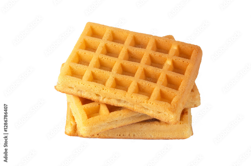 Belgian waffles isolated on a white background