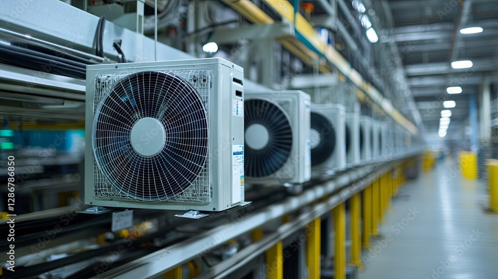 Production of air conditioners in the factory Production of air conditioners in the factory