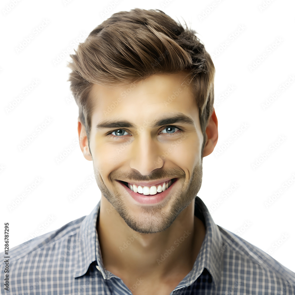 Portrait of a handsome young man smiling isolated on trasparent background Portrait of a handsome young man smiling isolated on trasparent background