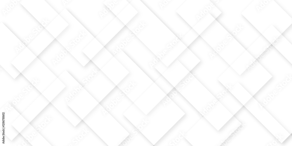 Modern Abstract White Geometric Background. Soft 3D White Squares with Elegant Overlap Modern Abstract White Geometric Background. Soft 3D White Squares with Elegant Overlap