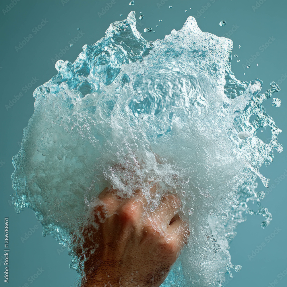 Fototapeta premium Wave Hand Isolated