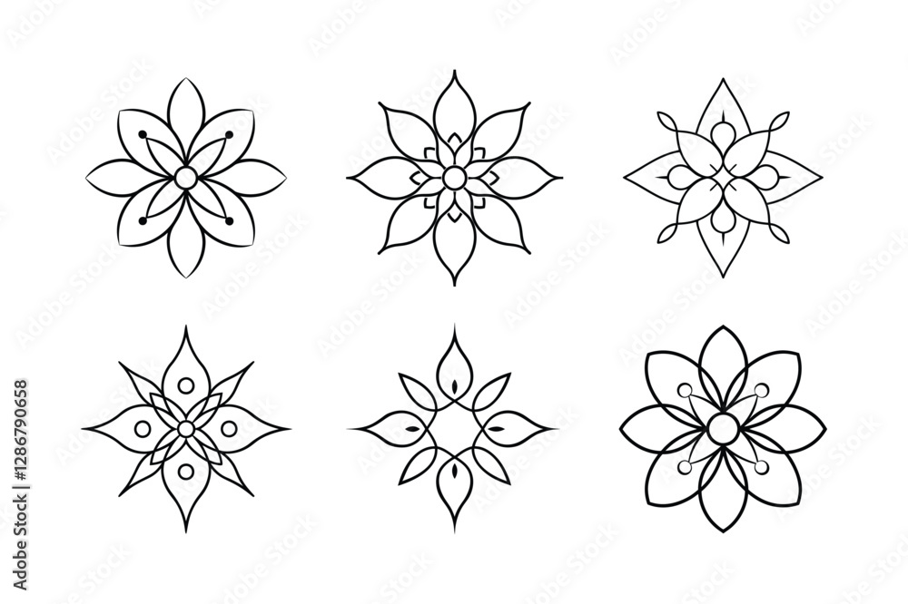 Set of modern mandala vector illustration,Geometric Floral Mandalaseps Set of modern mandala vector illustration,Geometric Floral Mandalaseps
