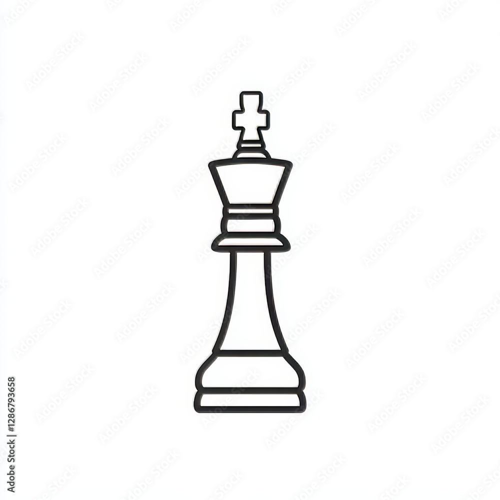 Isolated modern chess king piece in a flat style, available as a stock image Isolated modern chess king piece in a flat style, available as a stock image
