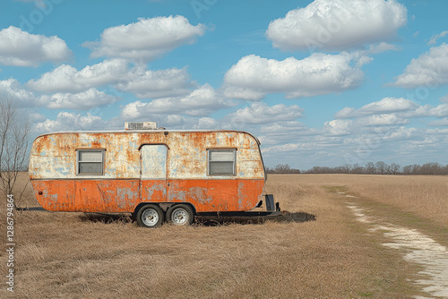 Obraz na płótnie Vintage Travel Trailer w salonie