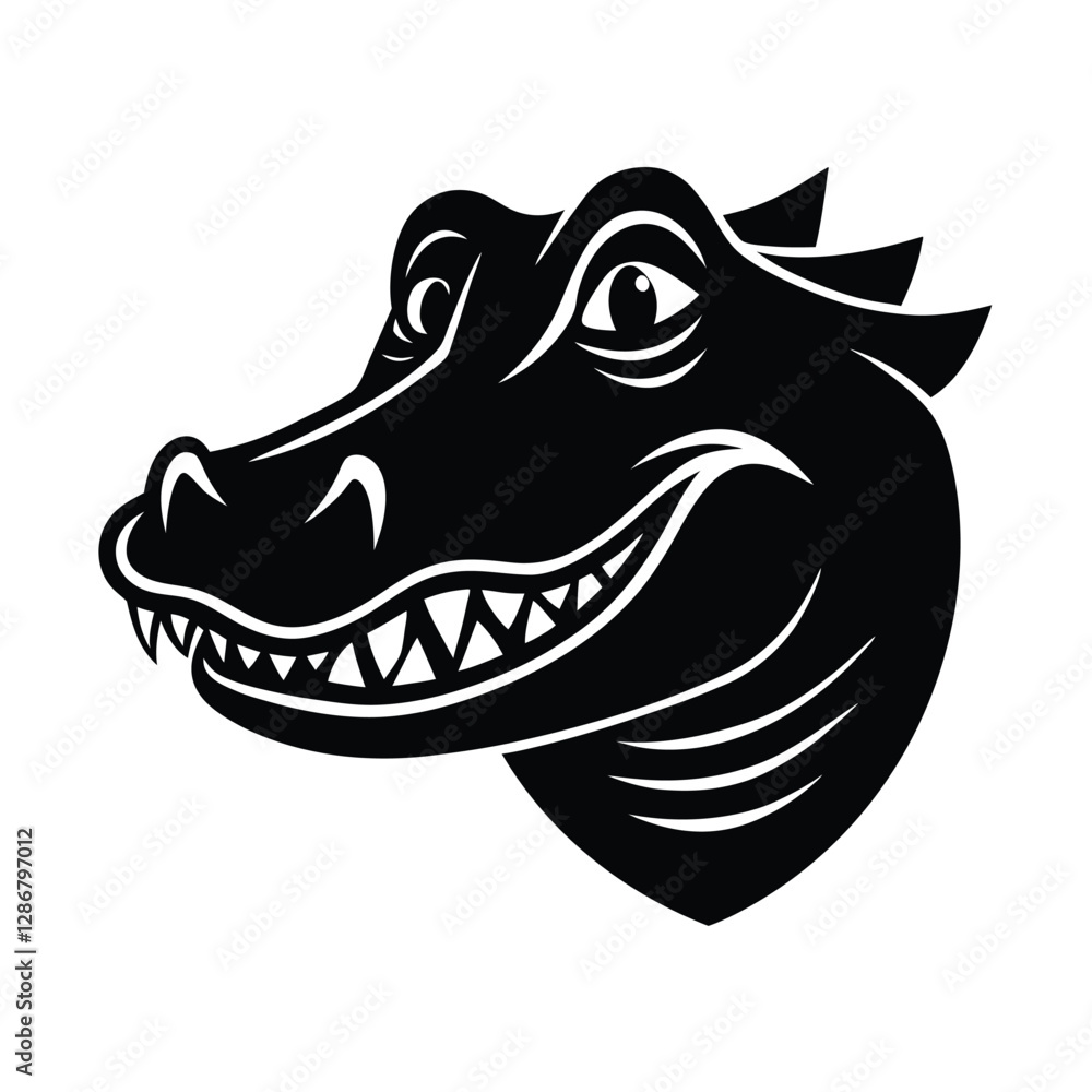 Naklejka premium cartoon crocodile head