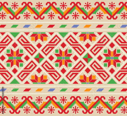 Abstract Decorative Ornament with Folk Elements