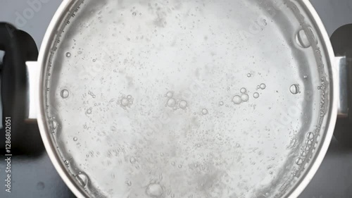 water boiling in a saucepan