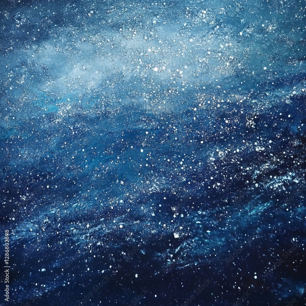 Abstract blue texture with white specks suggesting a cosmic night or deep ocean. Abstract blue texture with white specks suggesting a cosmic night or deep ocean.