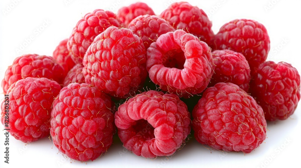 Fresh Raspberries Pile, Studio Shot Fresh Raspberries Pile, Studio Shot