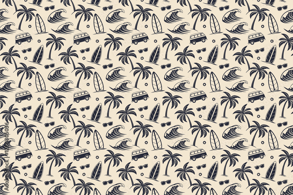 Summer Seamless Pattern Vector Illustration Background Summer Seamless Pattern Vector Illustration Background