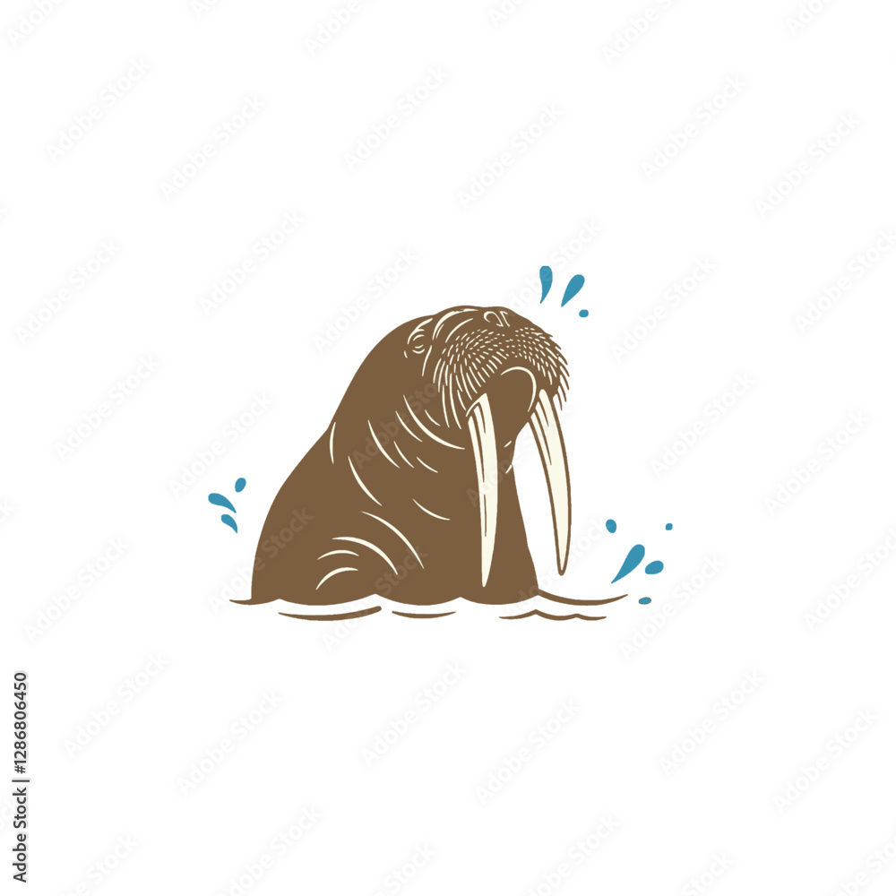 Fototapeta premium Walrus Vector Logo Design