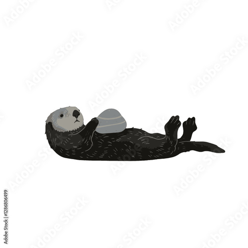 Sea Otter Vector Logo Design