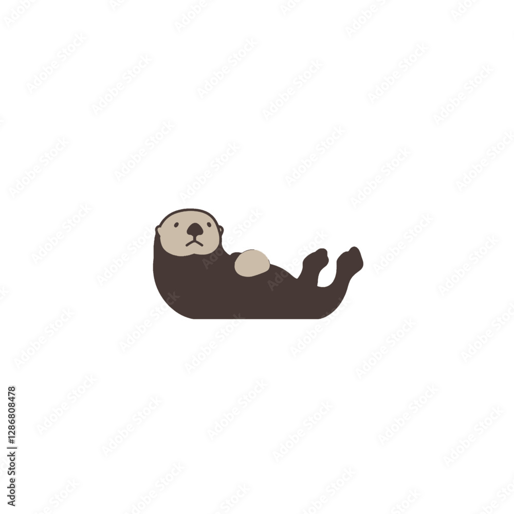 Naklejka premium Sea Otter Vector Logo Design