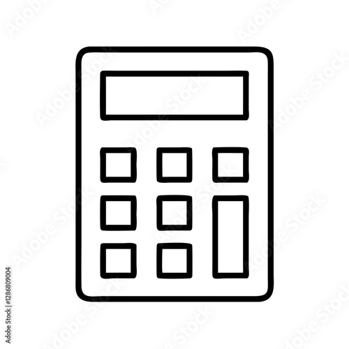 calculator vector icon, calculator simple black line art icon