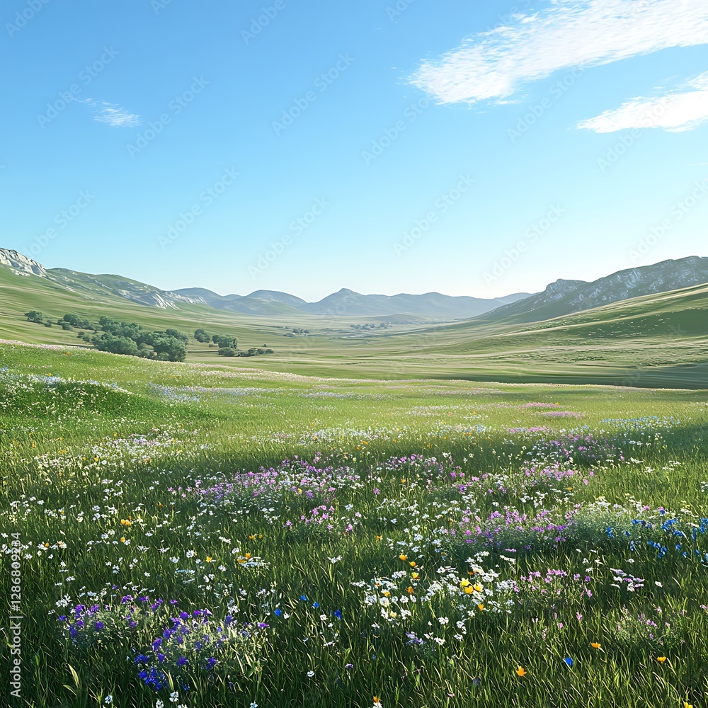Tranquil Meadows Wildflowers Sunlit Scenery High Resolution Tranquil Meadows Wildflowers Sunlit Scenery High Resolution