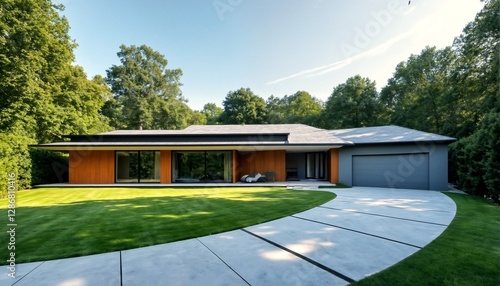 Wallpaper Mural Modern house with a garage and driveway on a sunny day. Torontodigital.ca