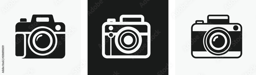 camera icon set, photo camera in flat style, photography icon, vector illustration camera icon set, photo camera in flat style, photography icon, vector illustration