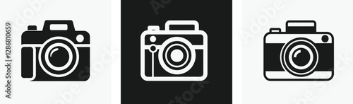 camera icon set, photo camera in flat style, photography icon, vector illustration