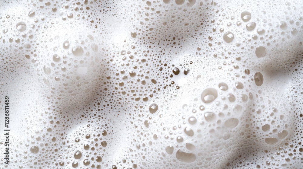 Close-up of soapy bubbles. Background Foam texture. Use Cleaning product advertisement