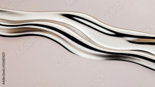 Elegant Abstract liquid silver waves flowing smoothly across the frame dynamic metallic effect for futuristic designs 