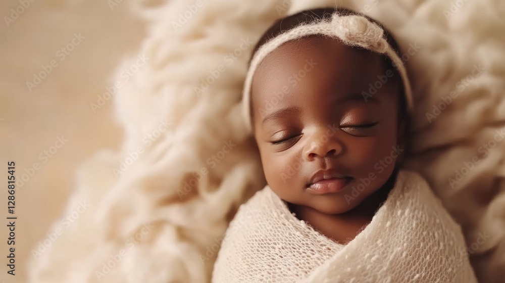 Newborn baby swaddled in white, a tender moment of pure innocence and new beginnings.
Newborn baby swaddled in white, a tender moment of pure innocence and new beginnings.