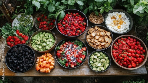 A Colorful Array of Fruits Vegetables and Berries on a Table