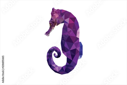 the image of a geometric style sea horse
