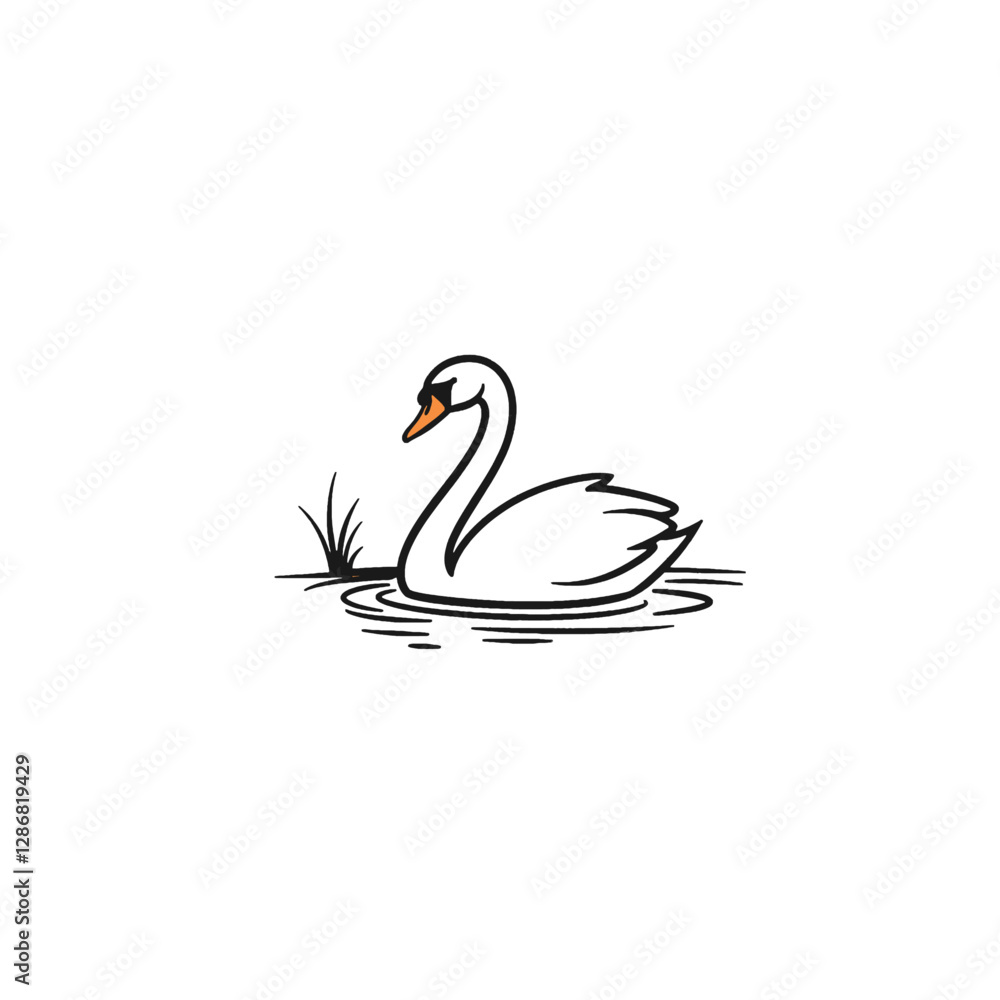 Naklejka premium Swan Vector Logo Design
