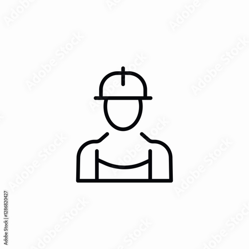 construction worker icon sign vector