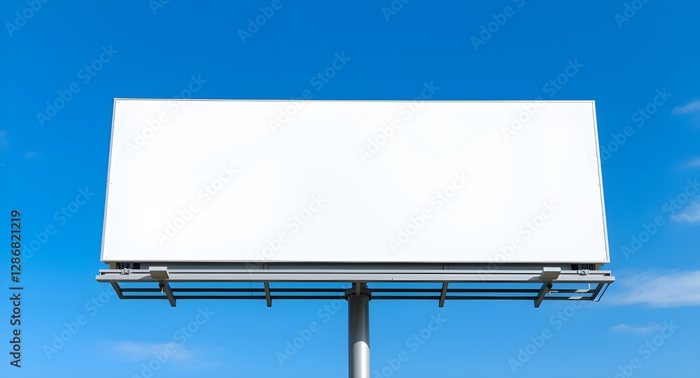 Obraz premium Blank Billboard Against a Blue Sky Canvas