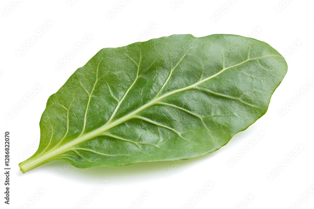 Single Chard Leaf Isolated on White Background Single Chard Leaf Isolated on White Background
