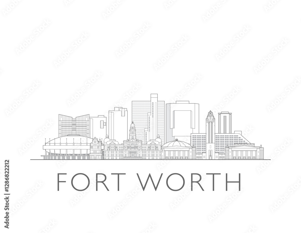 Fort Worth, Texas skyline cityscape vector illustration Fort Worth, Texas skyline cityscape vector illustration