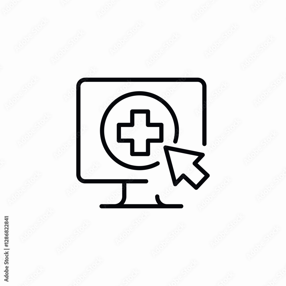 medical platforming browsing icon sign vector medical platforming browsing icon sign vector