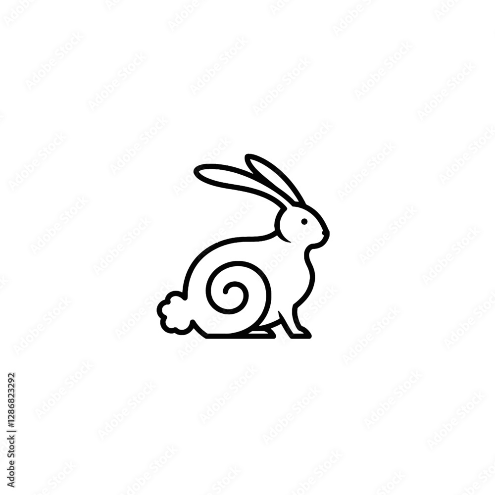 Rabbit Vector Logo Design Rabbit Vector Logo Design