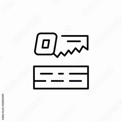 saw wood cut icon sign vector