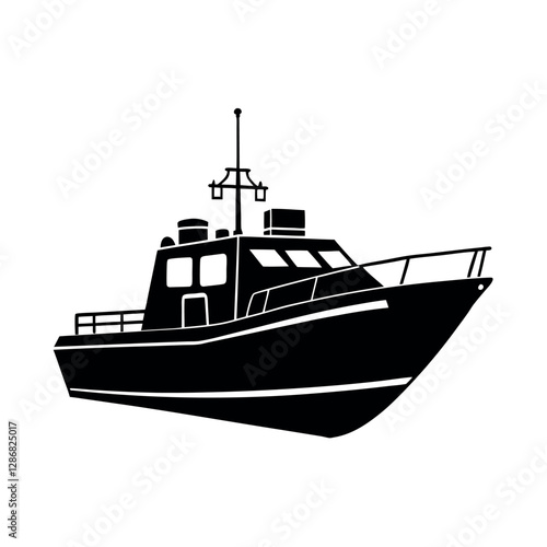 Innovative Patrol Boat Vector Silhouette Creations