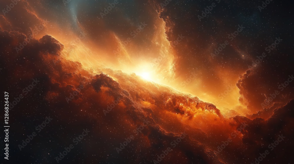 Colorful space galaxy nebula with stars, cosmic supernova background Colorful space galaxy nebula with stars, cosmic supernova background