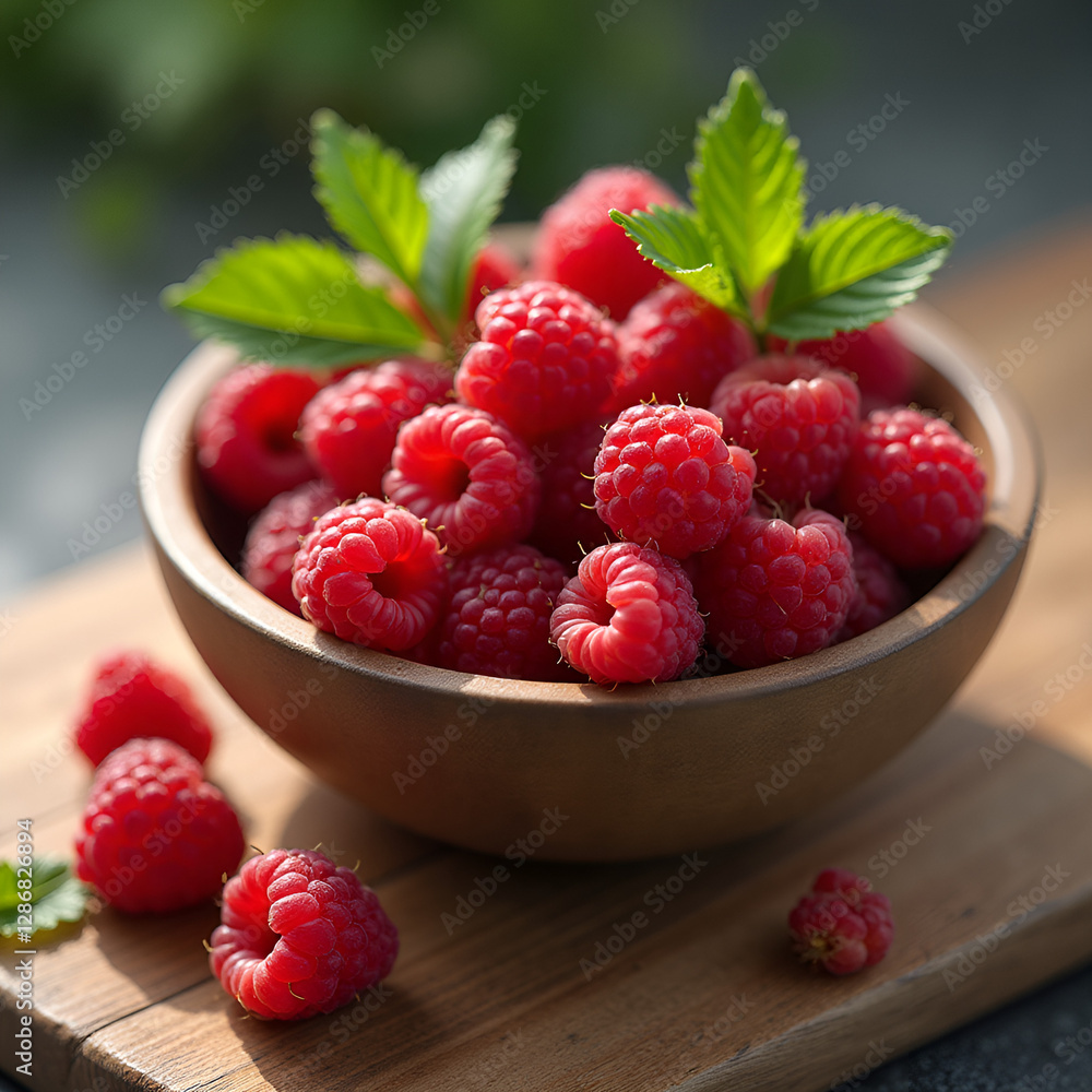 A bowl of raspberries A bowl of raspberries