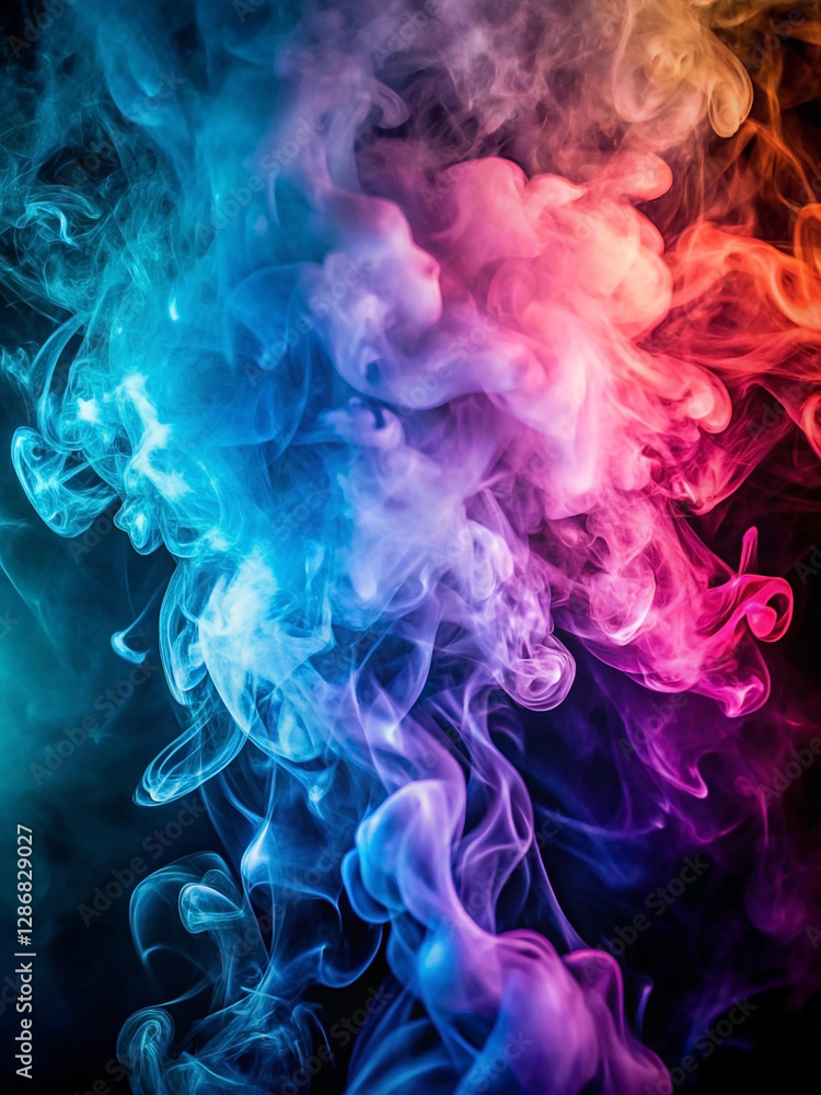 Abstract colorful smoke swirls on black background. (6) Abstract colorful smoke swirls on black background. (6)