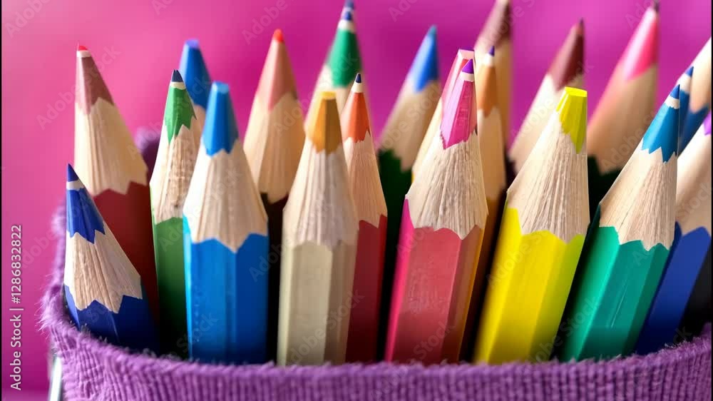 Vibrant Colored Pencils in Purple Case