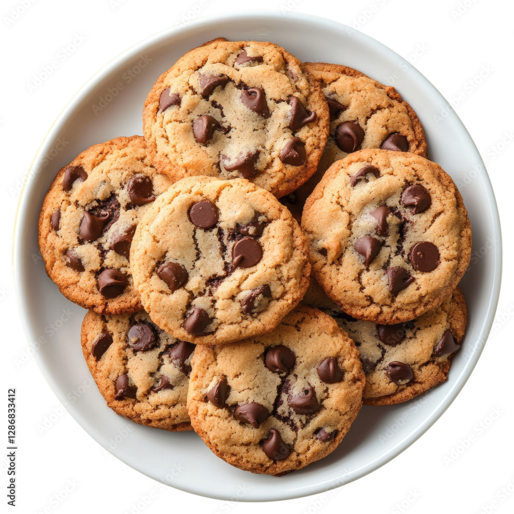 Chocolate Chip Cookies Isolated on Transparent Background Chocolate Chip Cookies Isolated on Transparent Background
