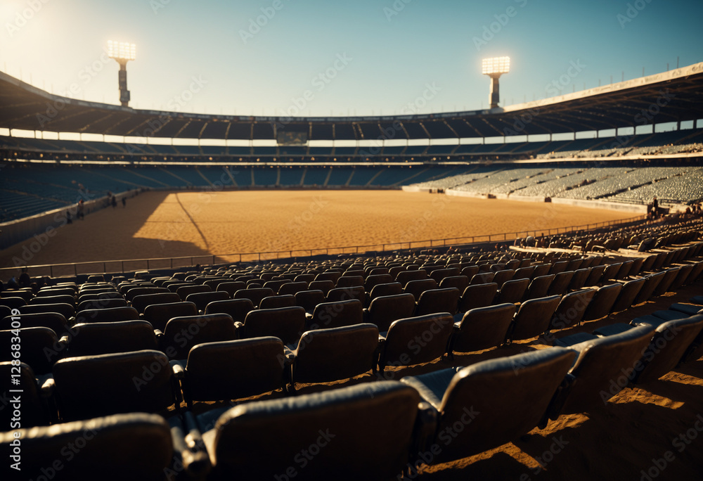 Fototapeta premium empty stadium seats in the desert