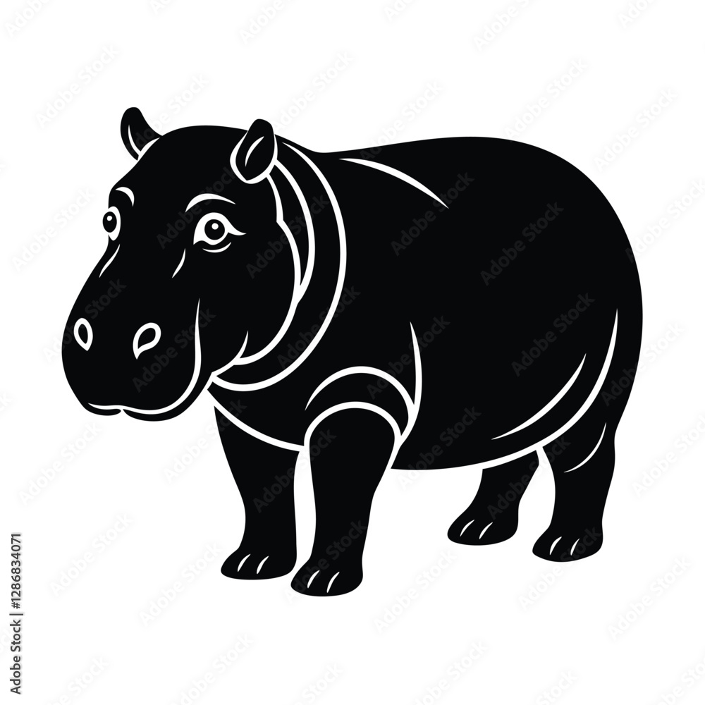 Fototapeta premium vector illustration of a rhino